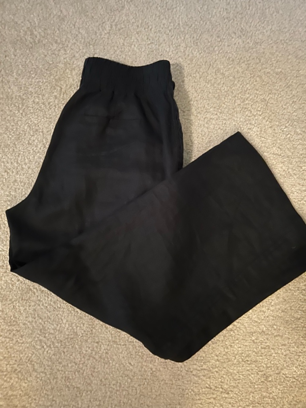 Quince Black Wide-Leg Pull-On Pants